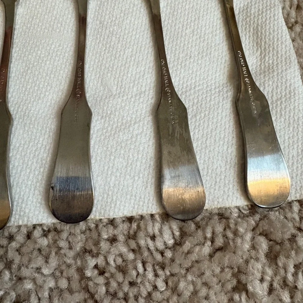 Set Of 8 Vintage Oxford Hall Stainless Japan‎ Appetizer/Cocktail Forks